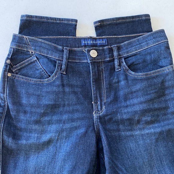 Rock & Republic Berlin High Rise Skinny Jeans Straight Leg Stretch Sz 10 Dark - Picture 14 of 14